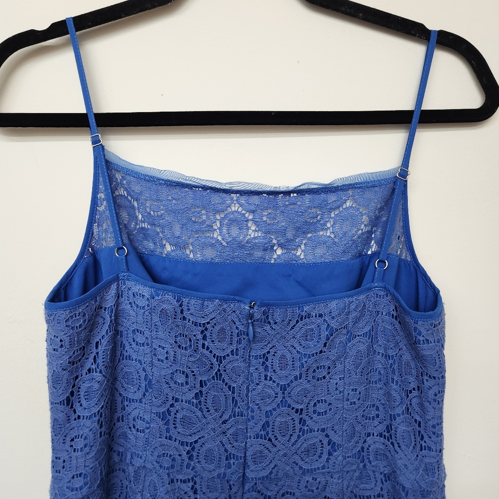 The Limited Lace Fit & Flare Spaghetti Strap Dress Womens 6 Blue Wedding Party - Picture 5 of 9